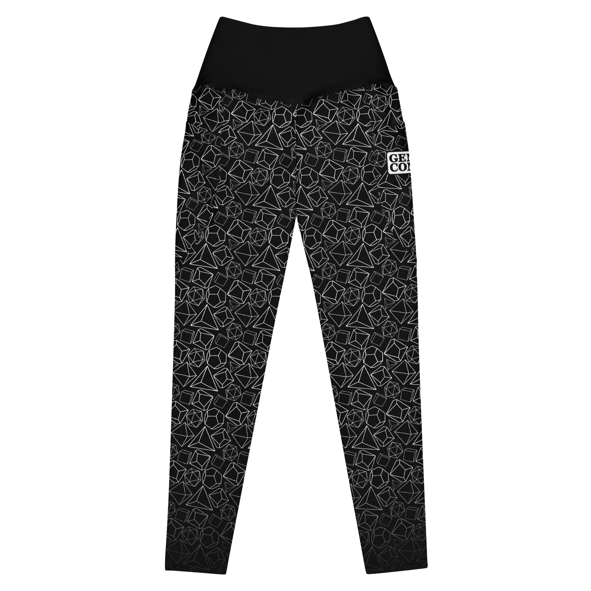 Gen Con White Dice Pattern Leggings w/ Pockets | Rollacrit