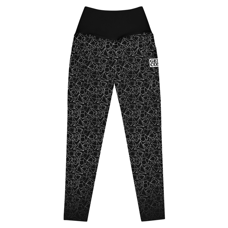 Gen Con White Dice Pattern Leggings w/ Pockets | Rollacrit