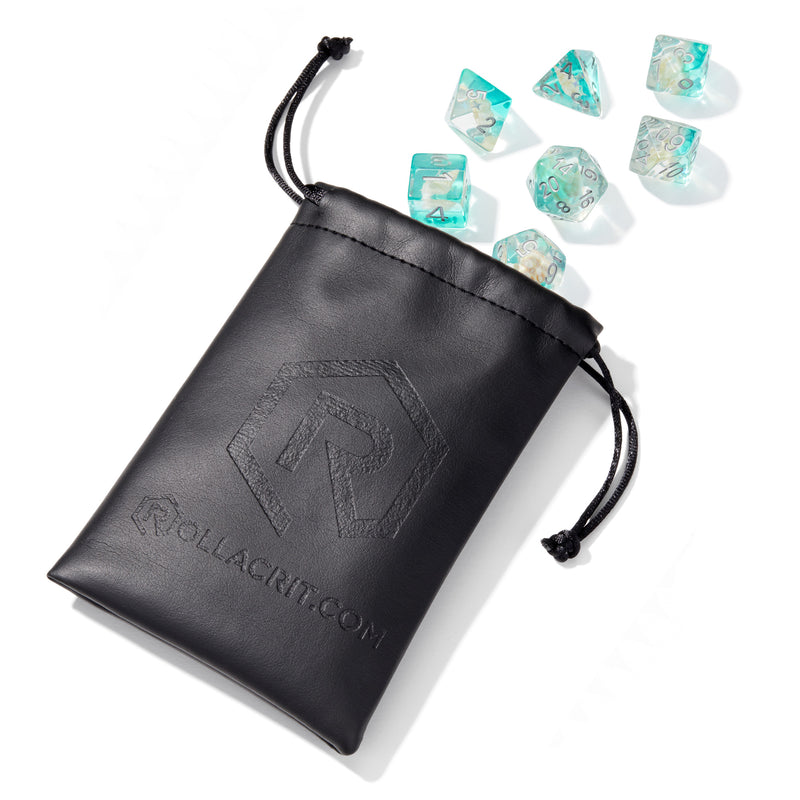 Teal Conch Shell Resin 7pc Dice Set | Rollacrit