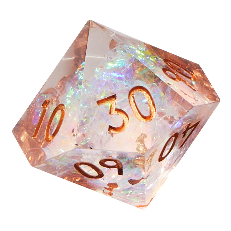 Mystic Energy Crackle Sharp Edge Resin 7 pc Dice Set | Rollacrit