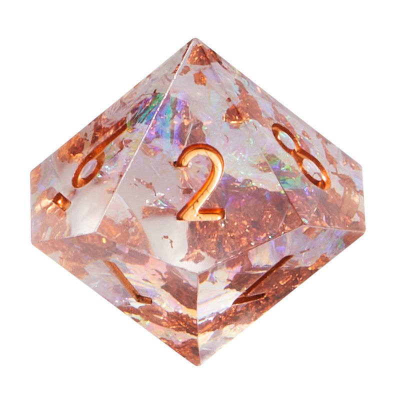 Mystic Energy Crackle Sharp Edge Resin 7 pc Dice Set | Rollacrit