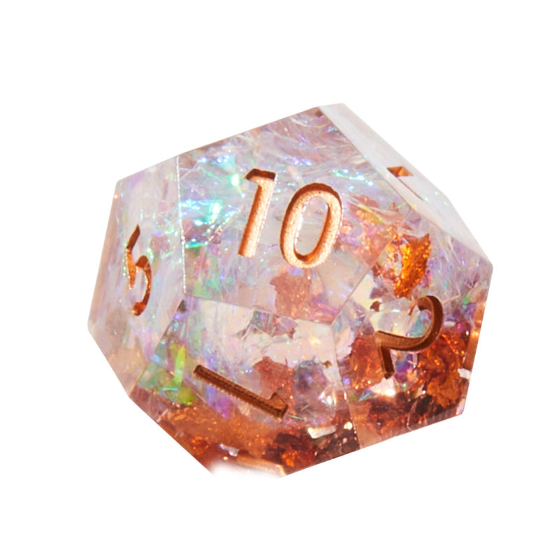 Mystic Energy Crackle Sharp Edge Resin 7 pc Dice Set | Rollacrit