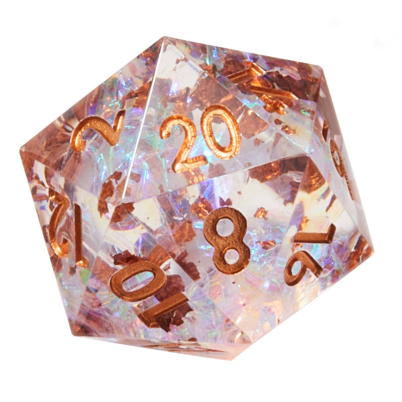 Mystic Energy Crackle Sharp Edge Resin 7 pc Dice Set | Rollacrit