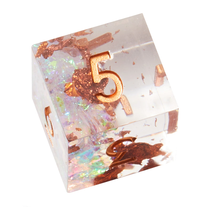 Mystic Energy Crackle Sharp Edge Resin 7 pc Dice Set | Rollacrit