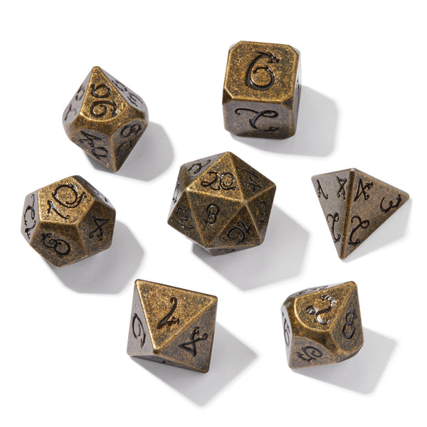 Dwarven Mines Gold Colored Metal 7pc Dice Set | Rollacrit