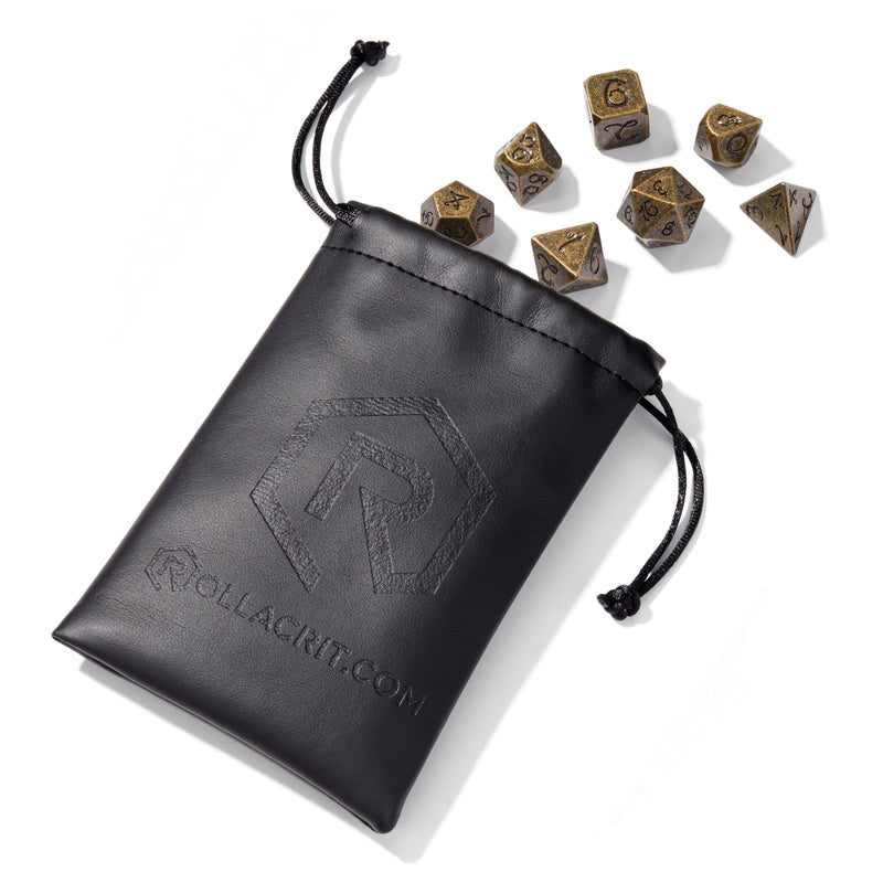 Dwarven Mines Gold Colored Metal 7pc Dice Set | Rollacrit