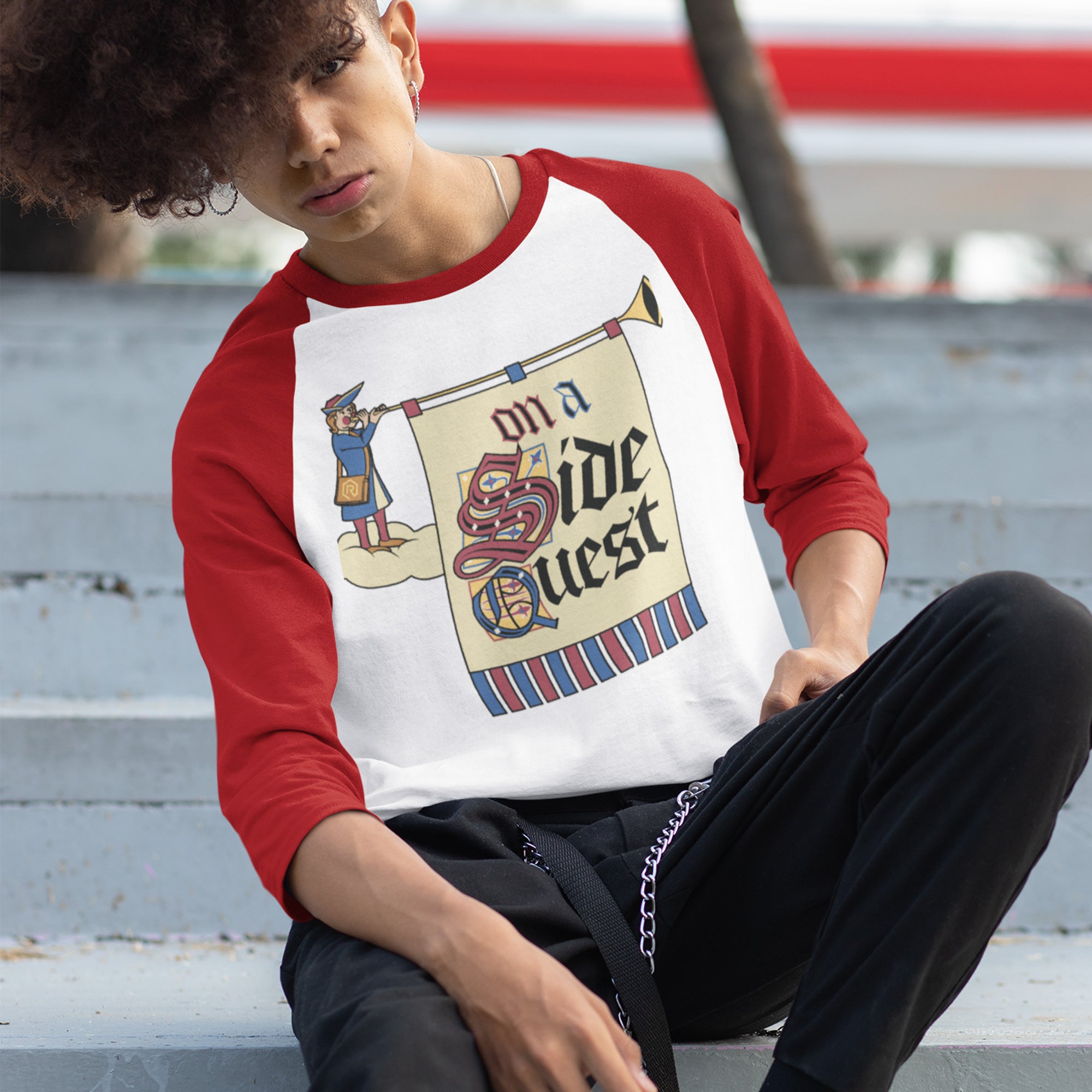 On a Side Quest 3/4 Sleeve Raglan Shirt | Rollacrit