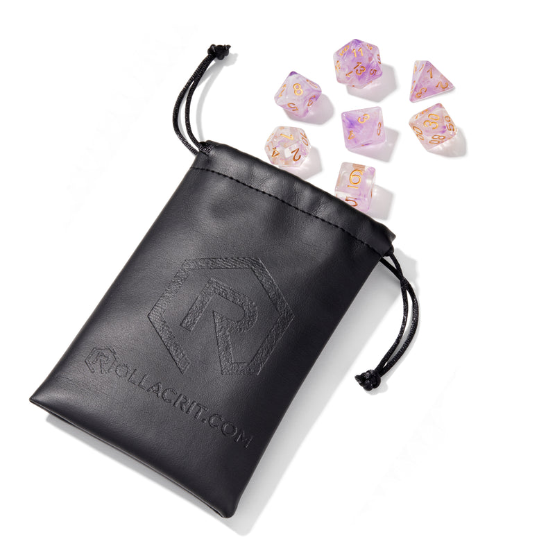 Purple Smoke Swirl Clear Resin 7pc Dice Set | Rollacrit