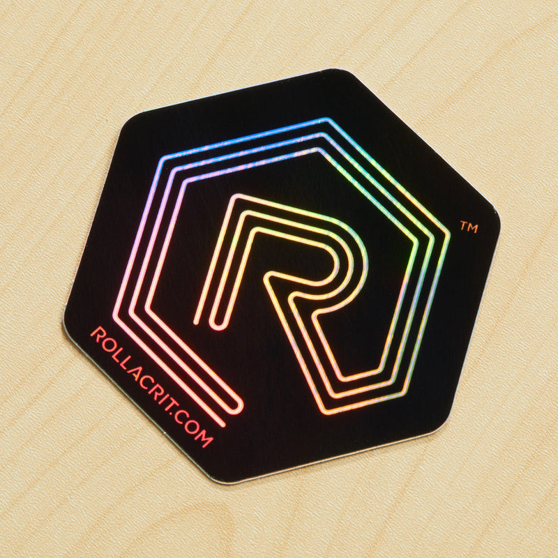 Holographic Neon Sign Rollacrit Logo Sticker | Rollacrit
