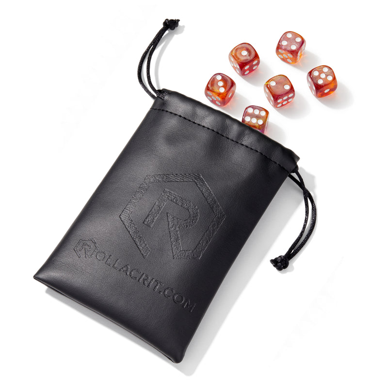 Galactic Red and Orange Glitter 6pc Pip Dice Set | Rollacrit