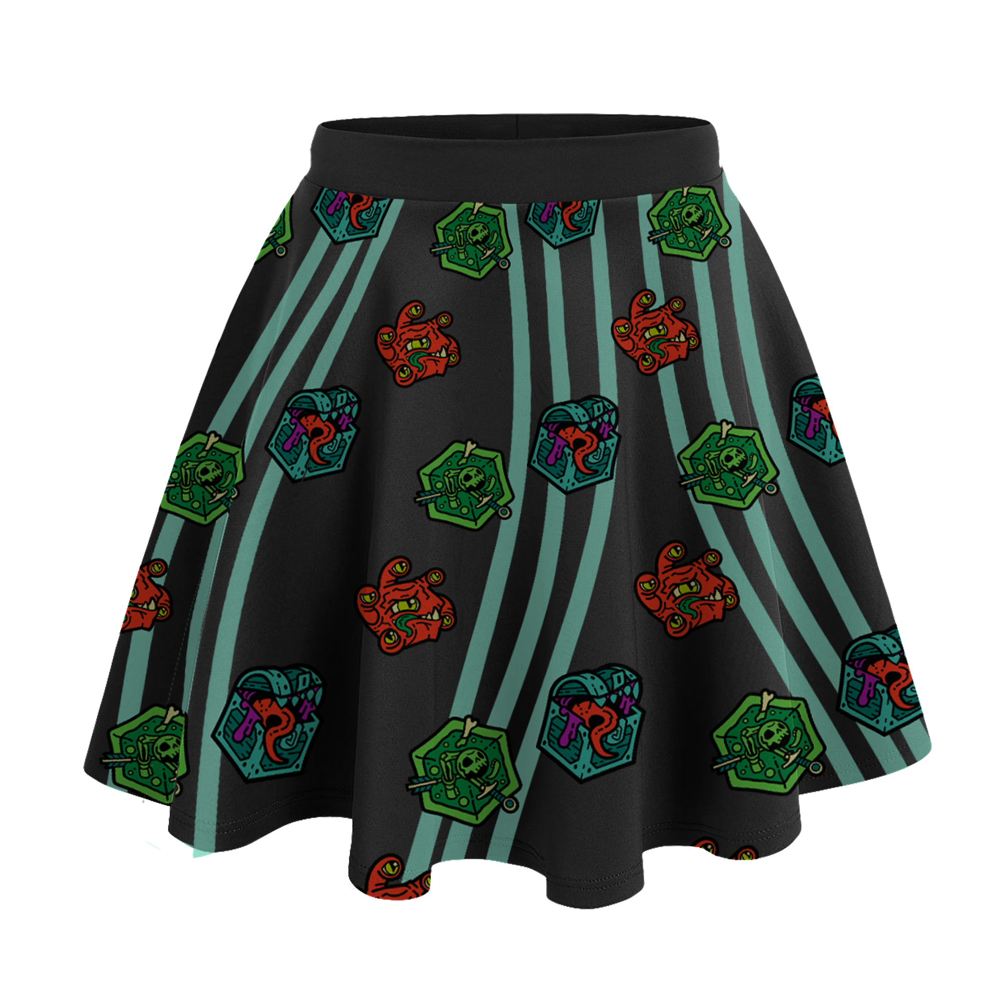 Monsters Wave Skater Skirt | Rollacrit