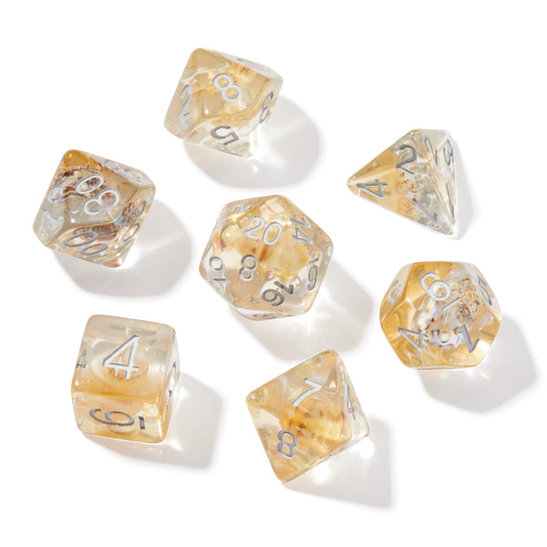 Yellow Conch Shell Resin 7pc Dice Set | Rollacrit