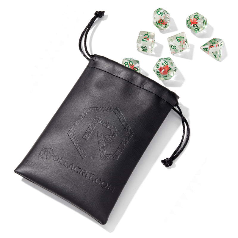 Santa's Hat Fragment Filled Resin 7pc Dice Set | Rollacrit
