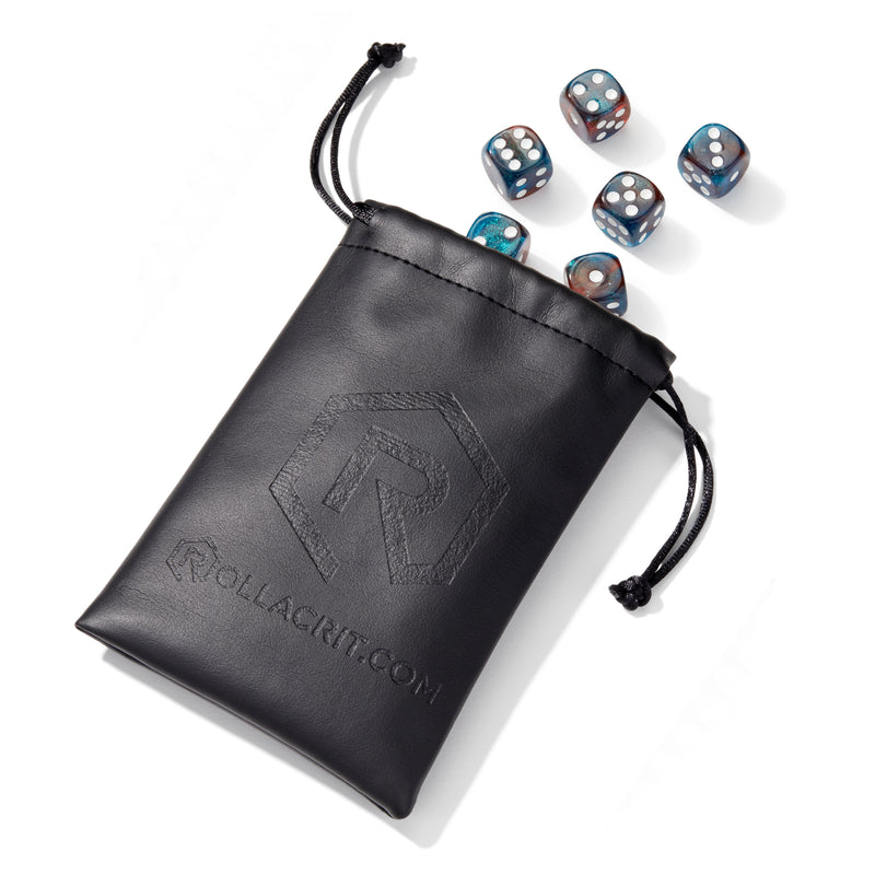 Galactic Teal and Brown Glitter 6pc Pip Dice Set | Rollacrit 
