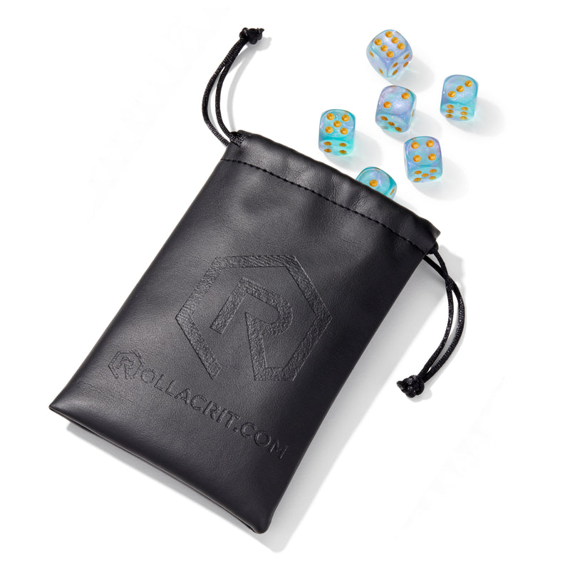 Galactic Teal and Purple Glitter 6pc Pip Dice Set | Rollacrit