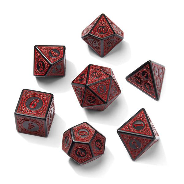 Renaissance Acrylic Red 7pc Dice Set | Rollacrit