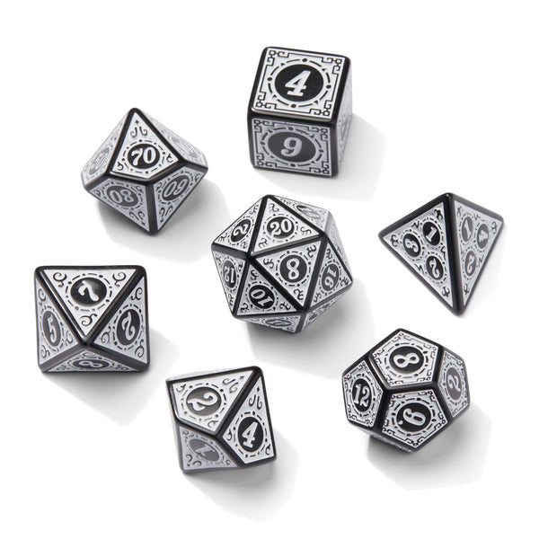 Renaissance Acrylic White 7pc Dice Set | Rollacrit