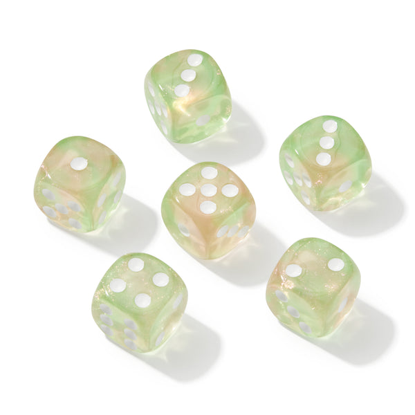 Galactic Yellow and Pink Glitter 6pc Pip Dice Set | Rollacrit