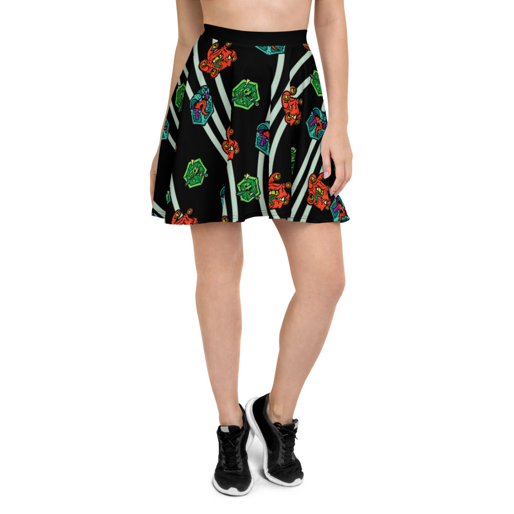 Monsters Wave Skater Skirt | Rollacrit