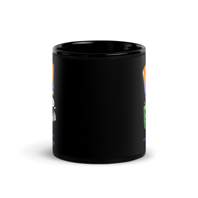 Gelatinous Cubic Cooler Black Glossy Mug | Rollacrit