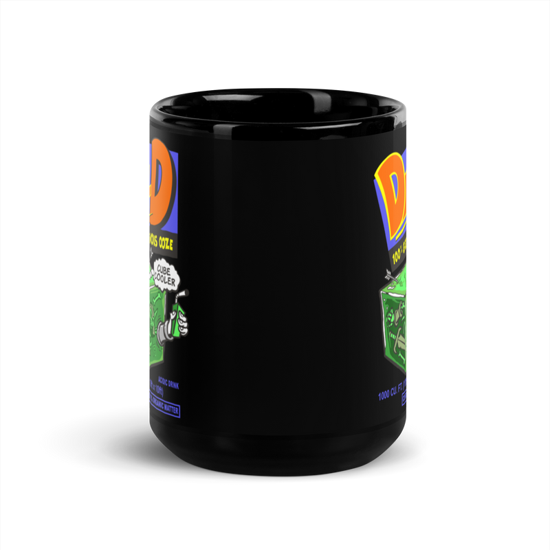 Gelatinous Cubic Cooler Black Glossy Mug | Rollacrit