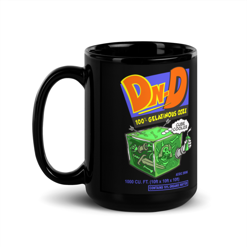 Gelatinous Cubic Cooler Black Glossy Mug | Rollacrit