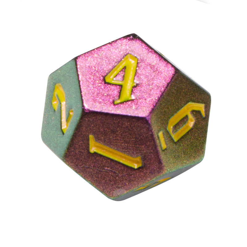 90s Bowling Alley Sharp Edge Resin 7pc Dice Set | Rollacrit