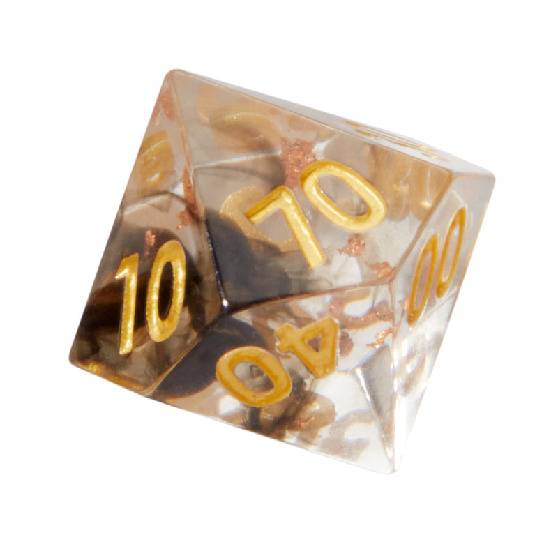 Black Necromancer Crackle Sharp Edge Resin 7pc Dice Set
