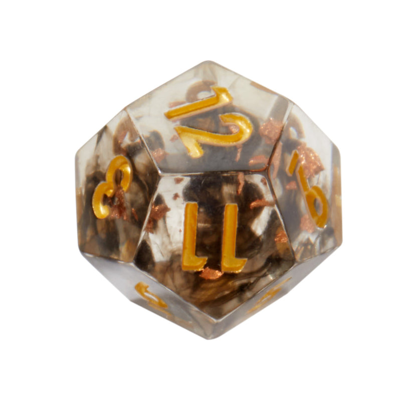 Black Necromancer Crackle Sharp Edge Resin 7pc Dice Set