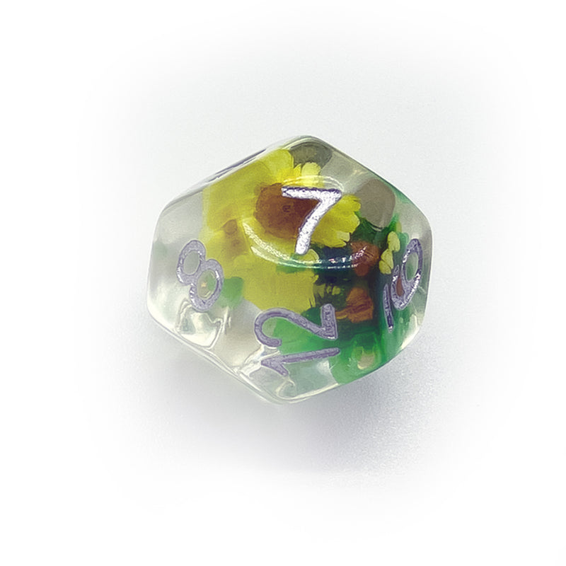 Dandelion Flower Resin 7pc Dice Set | Rollacrit