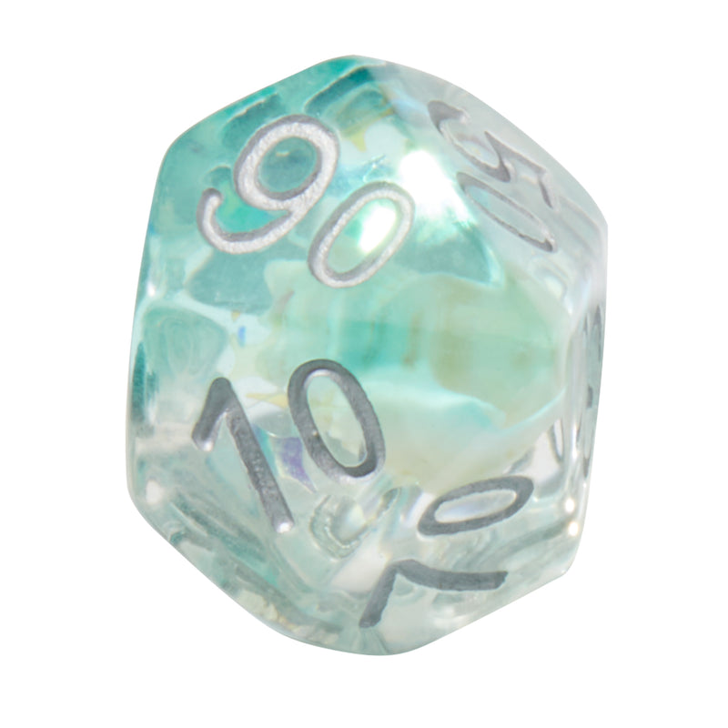 Teal Conch Shell Resin 7pc Dice Set | Rollacrit
