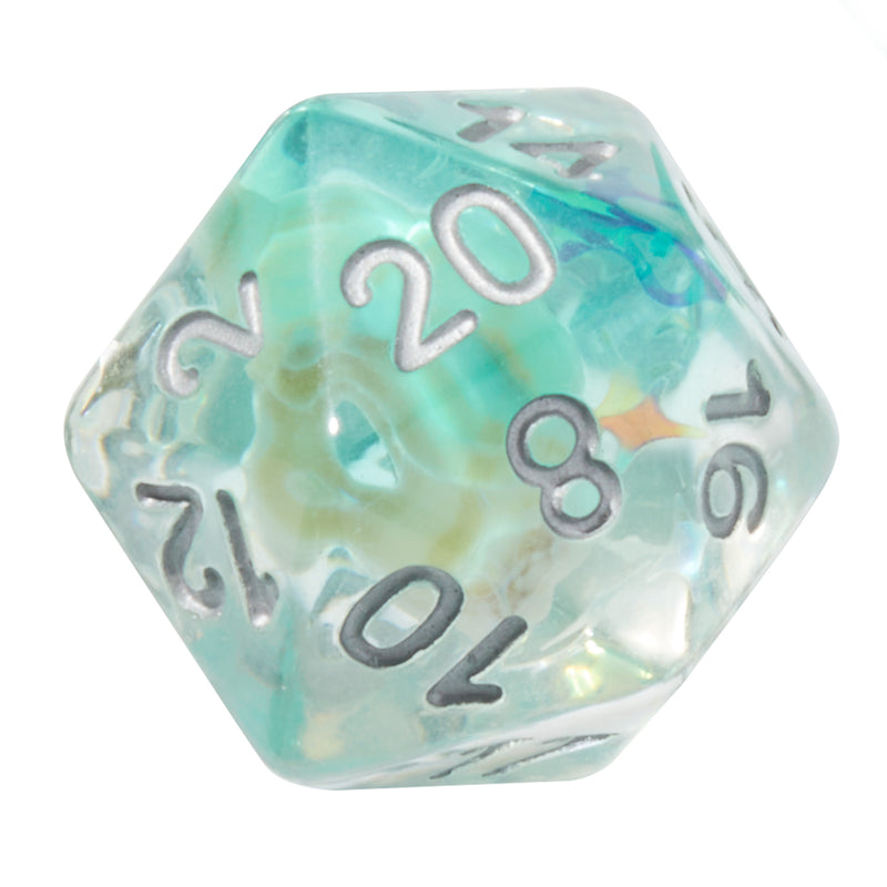 Teal Conch Shell Resin 7pc Dice Set | Rollacrit