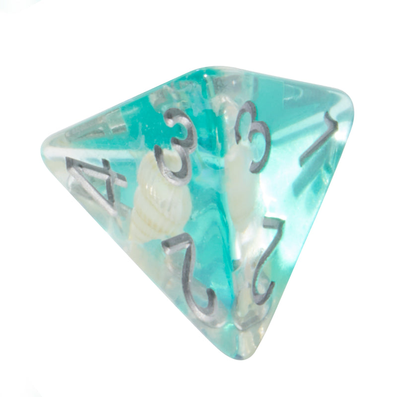 Teal Conch Shell Resin 7pc Dice Set | Rollacrit