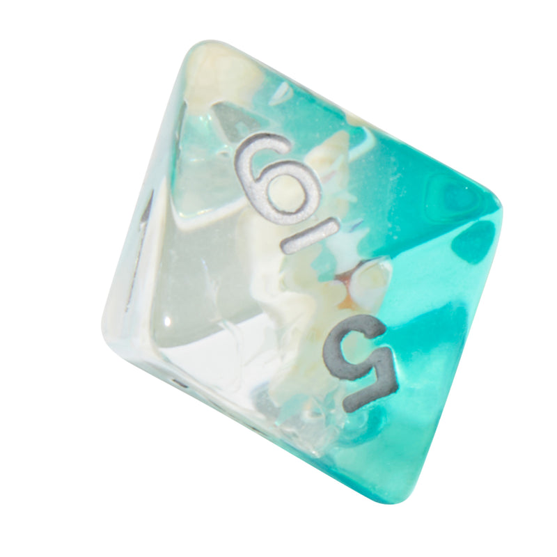 Teal Conch Shell Resin 7pc Dice Set | Rollacrit