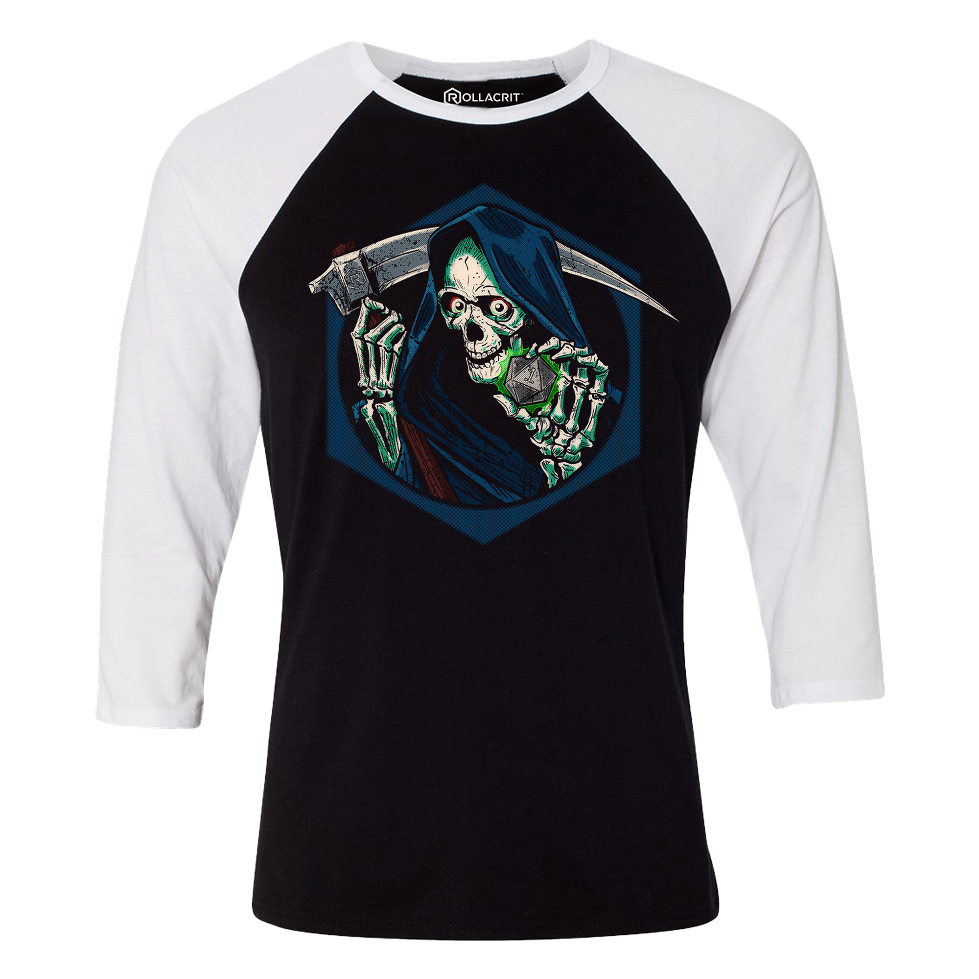 Grim Roller 3/4 Sleeve Raglan Shirt | Rollacrit