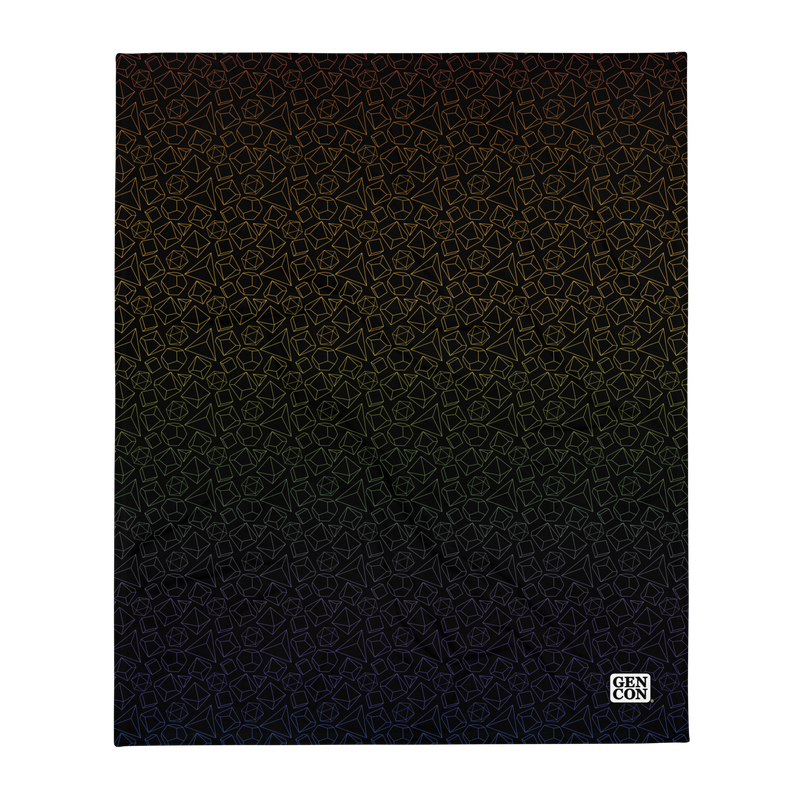 Gen Con Rainbow Dice Pattern Blanket | Rollacrit