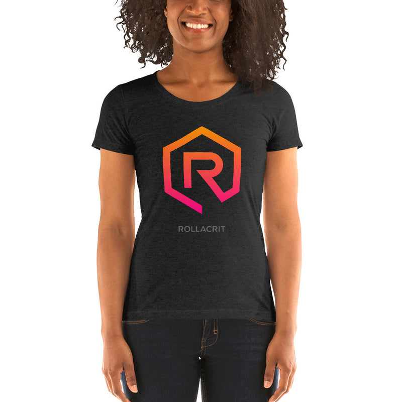 Sunset Orange 1e Rollacrit Fitted T-shirt | Rollacrit